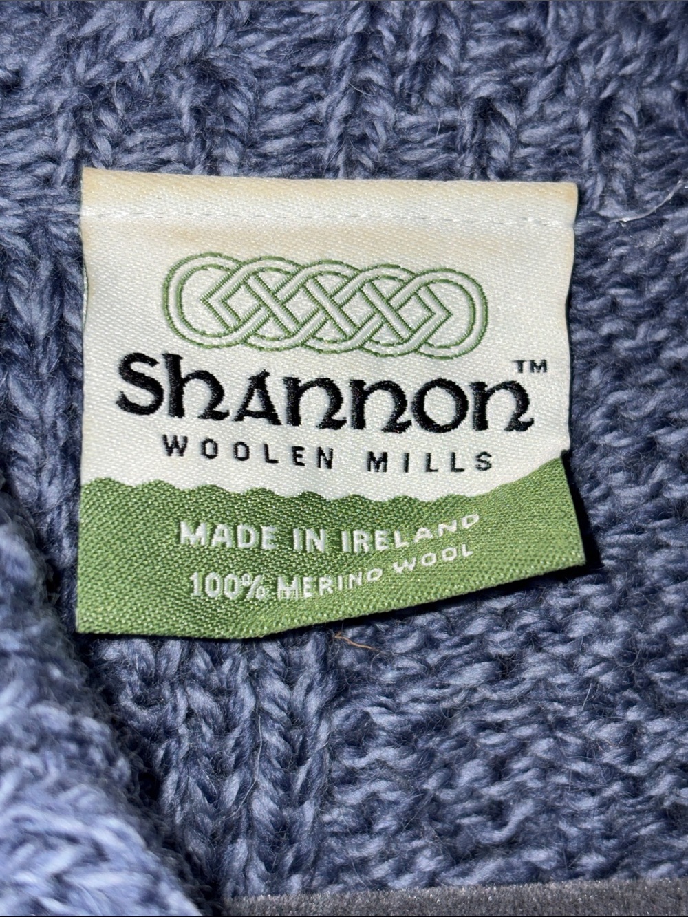 Shannon Woolen Mills Ireland Merino Wool Aran Knit Asymmetrical Cardigan Small - Picture 4 of 5